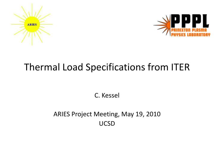 thermal load specifications from iter