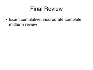 Final Review