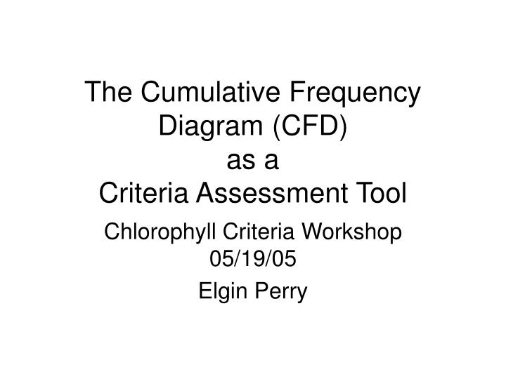 the cumulative frequency diagram cfd as a criteria assessment tool
