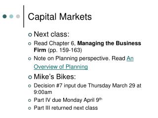 Capital Markets