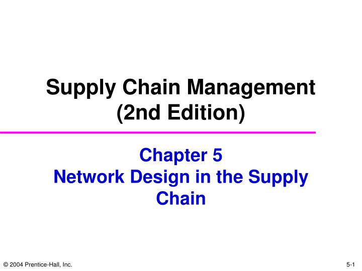 chapter 5 network design in the supply chain