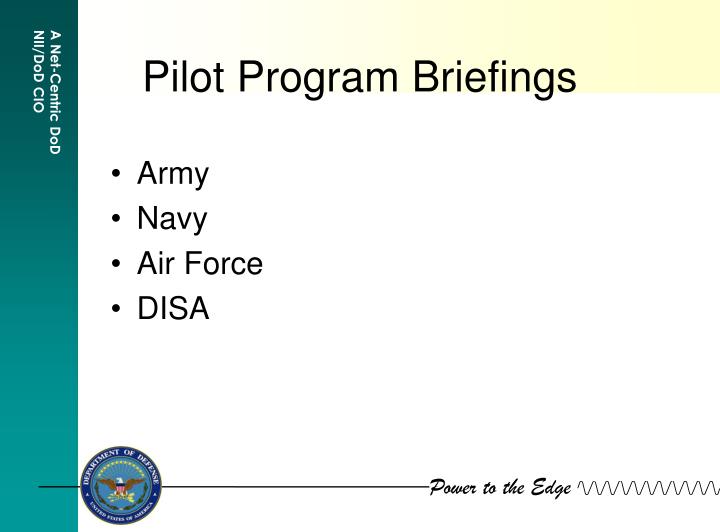 pilot program briefings