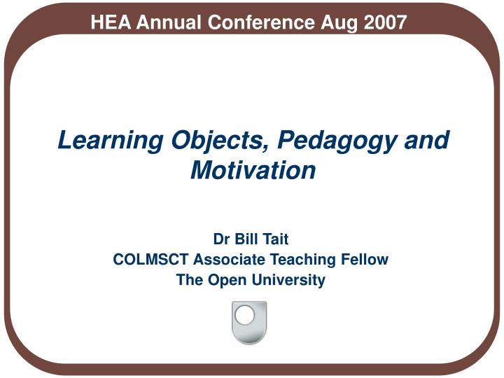 learning objects pedagogy and motivation