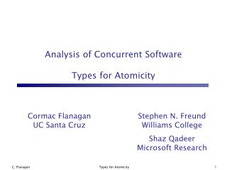Analysis of Concurrent Software Types for Atomicity