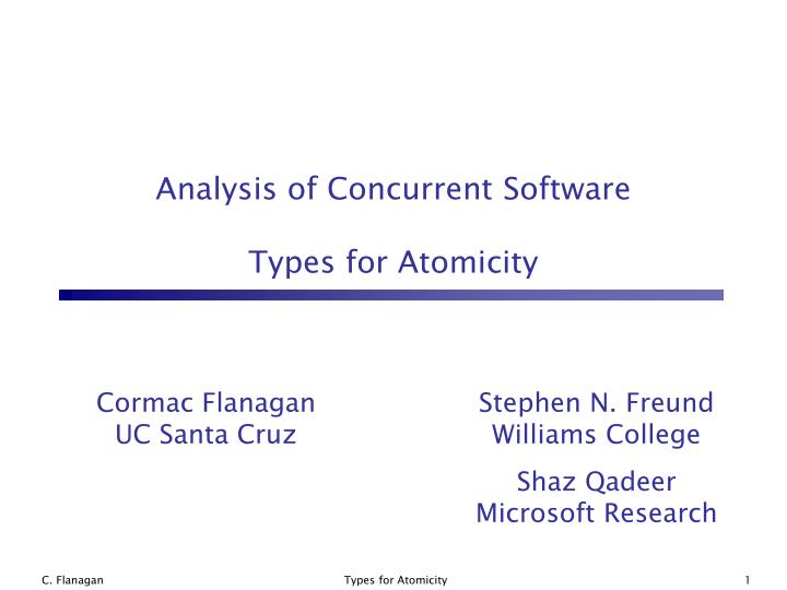 analysis of concurrent software types for atomicity