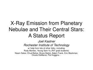 X-Ray Emission from Planetary Nebulae and Their Central Stars: A Status Report