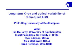 Long-term X-ray and optical variability of radio-quiet AGN