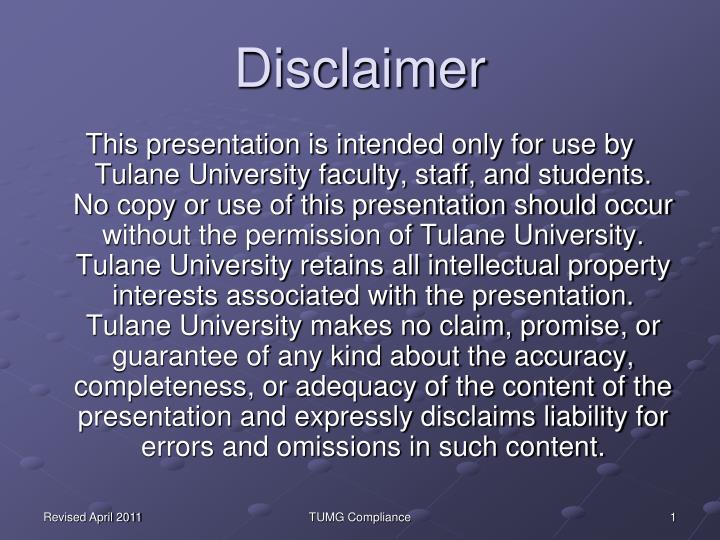 disclaimer