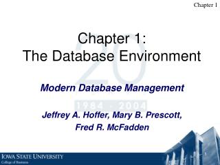 Chapter 1: The Database Environment