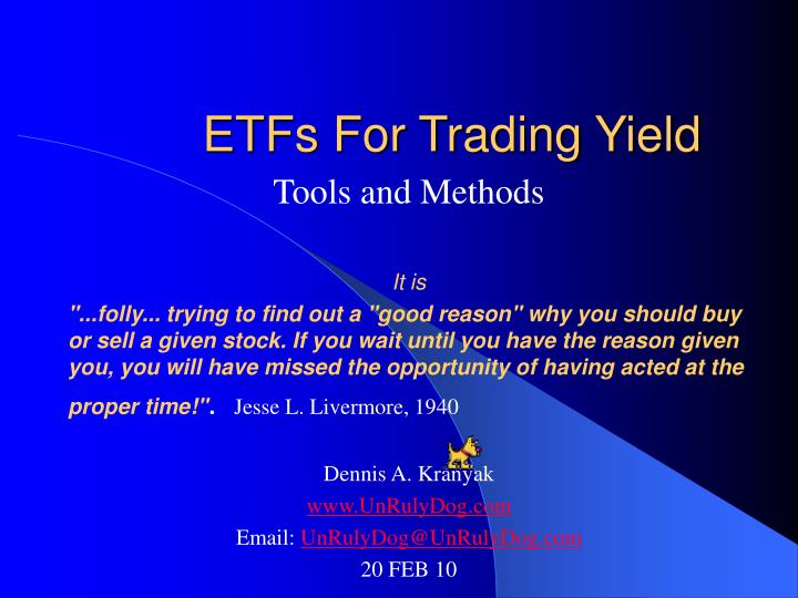 etfs for trading yield