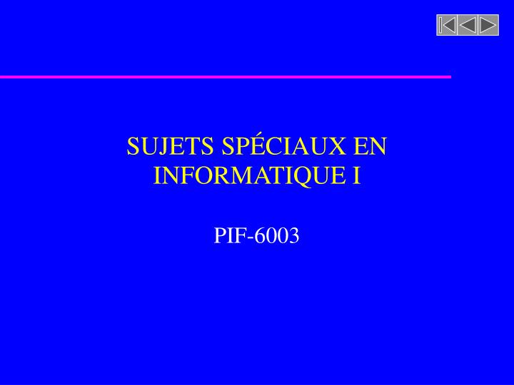 sujets sp ciaux en informatique i