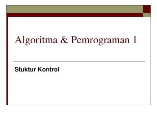 Algoritma &amp; Pemrograman 1