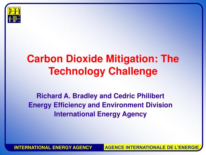 carbon dioxide mitigation the technology challenge