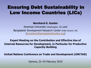 Ensuring Debt Sustainability in Low Income Countries (LICs)