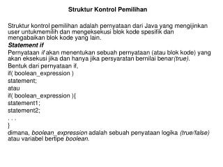 struktur kontrol pemilihan