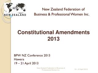 New Zealand Federation of Business &amp; Professional Women Inc.
