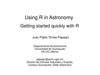 Using R in Astronomy