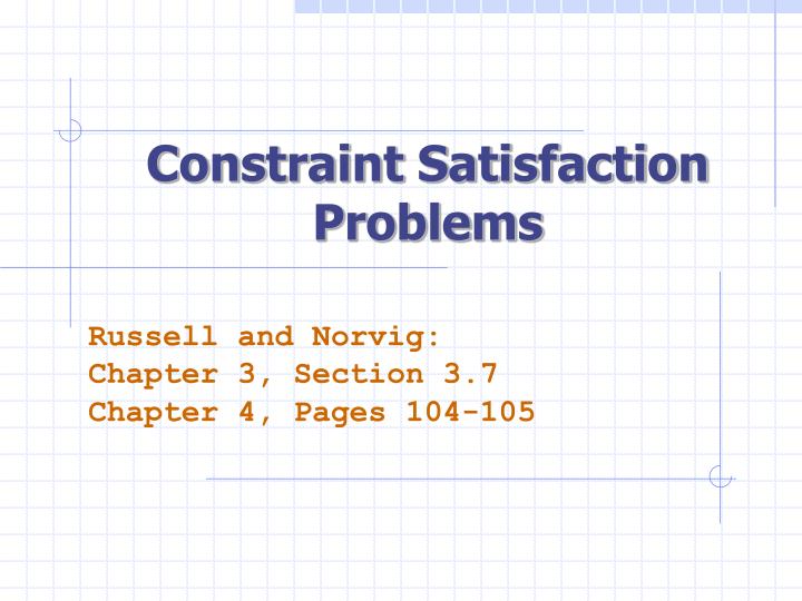 constraint satisfaction problems