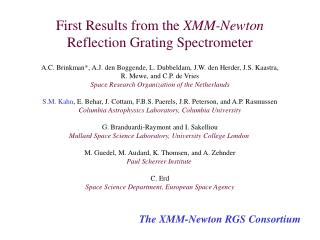 First Results from the XMM-Newton Reflection Grating Spectrometer