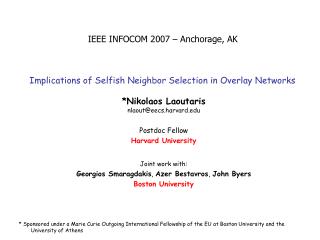 Implications of Selfish Neighbor Selection in Overlay Networks