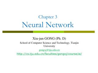 Chapter 3 Neural Network