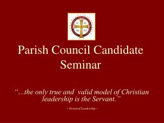 Parish Council Candidate Seminar