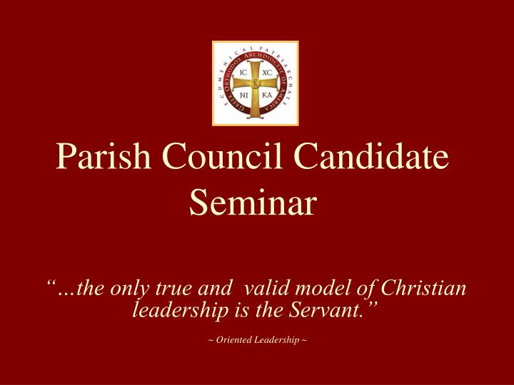 parish council candidate seminar