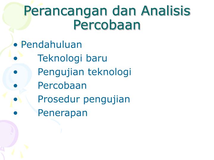 perancangan dan analisis percobaan