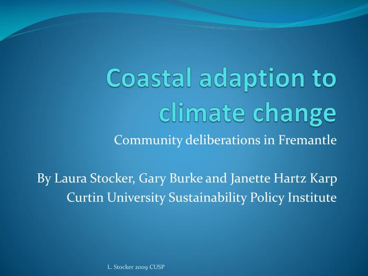 coastal adaption to climate change