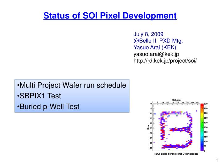 status of soi pixel development
