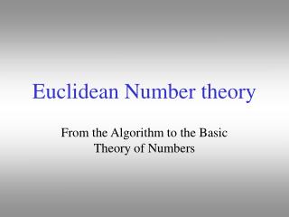 Euclidean Number theory