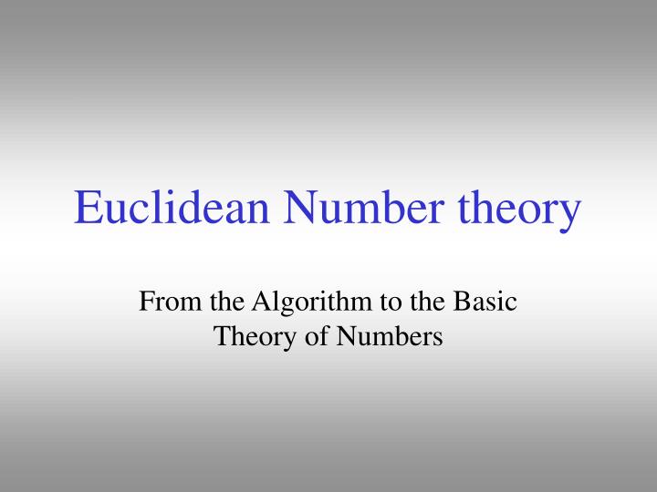 euclidean number theory
