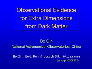 Observational Evidence for Extra Dimensions from Dark Matter
