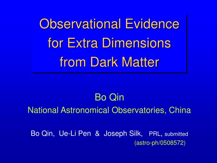 observational evidence for extra dimensions from dark matter