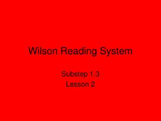 Wilson Reading System