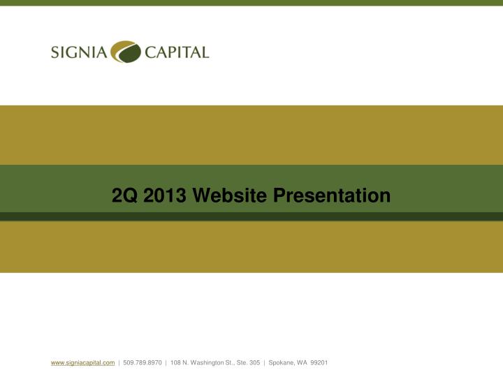 2q 2013 website presentation