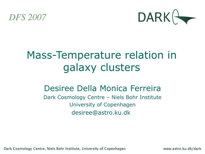mass temperature relation in galaxy clusters
