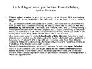 Facts &amp; hypothesis upon Indian Ocean billfishes, by Alain Fonteneau