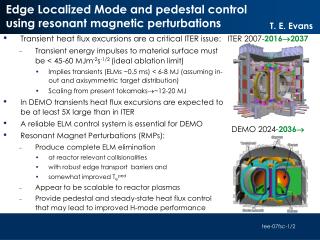 Edge Localized Mode and pedestal control using resonant magnetic perturbations