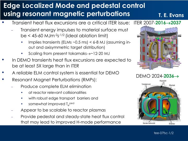 edge localized mode and pedestal control using resonant magnetic perturbations