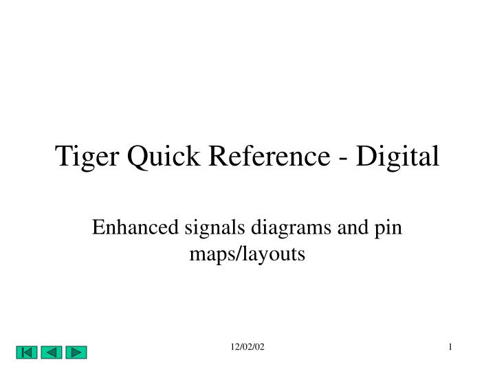 tiger quick reference digital