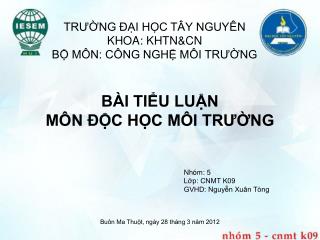 tr ng i h c t y nguy n khoa khtn cn b m n c ng ngh m i tr ng