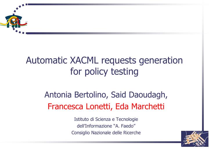 automatic xacml requests generation for policy testing