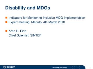 Disability and MDGs
