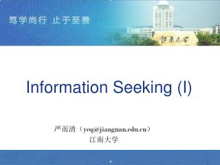 Information Seeking (I)