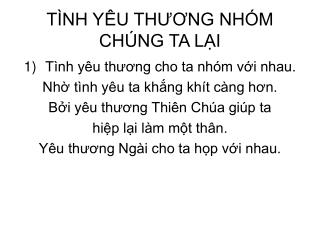 TÌNH YÊU THƯƠNG NHÓM CHÚNG TA LẠI