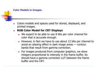 Color Models in Images