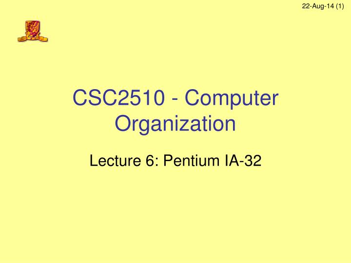 csc2510 computer organization