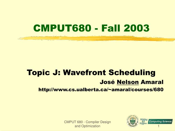 cmput680 fall 2003