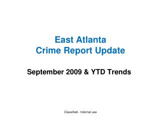 East Atlanta Crime Report Update